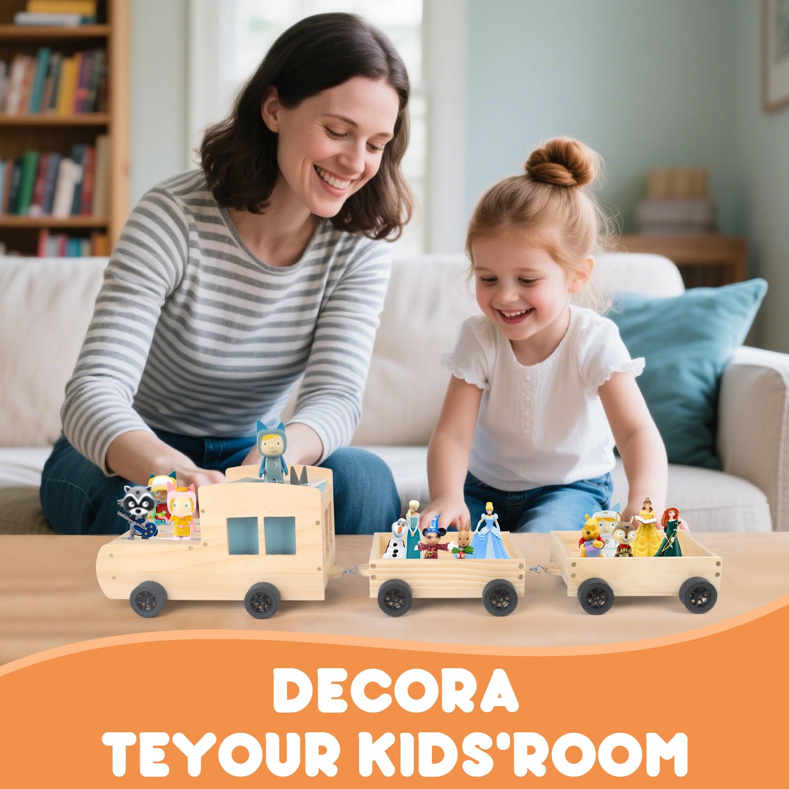 Taladad Toniebox storage shelf helps keep toys tidy.