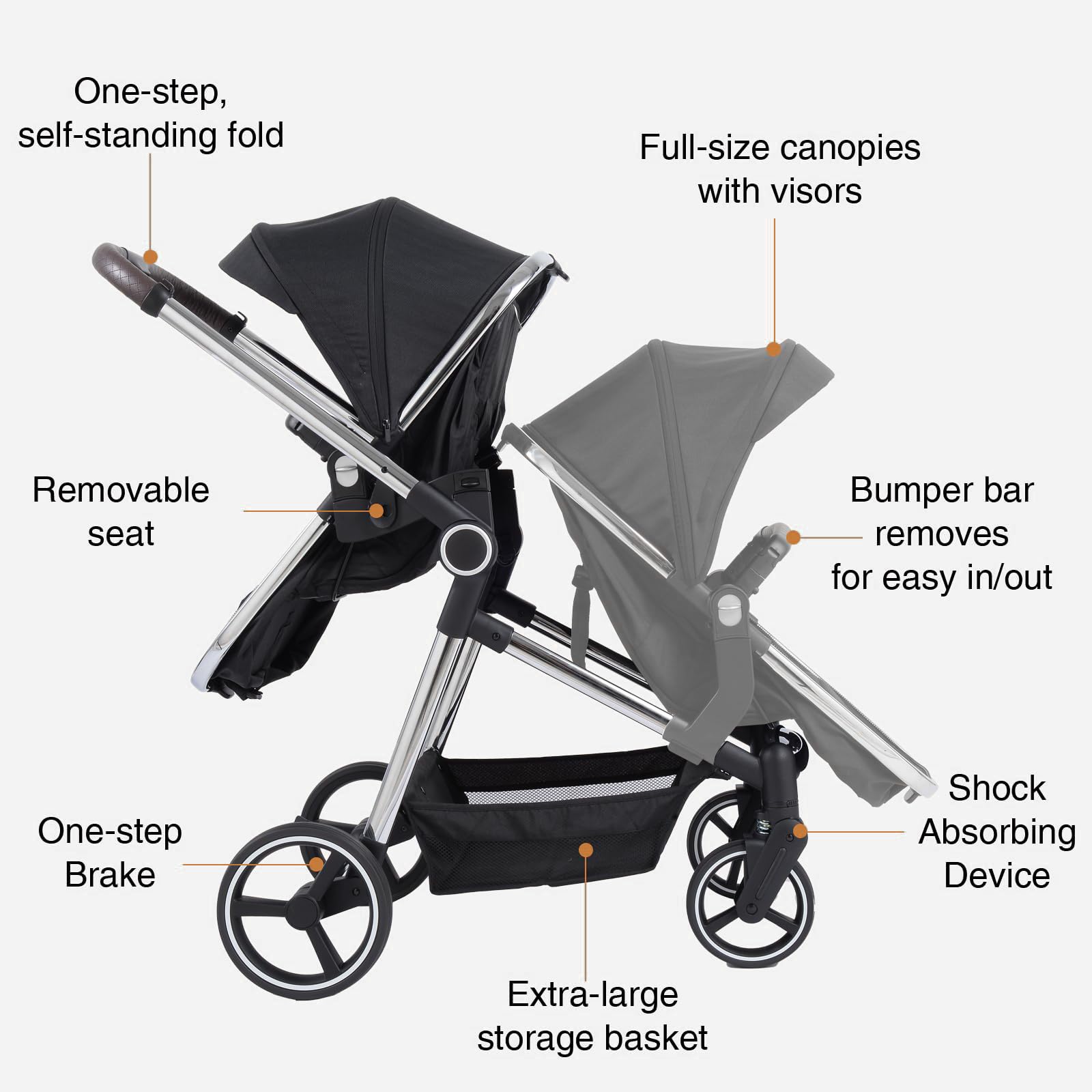 TALENBEEN adjustable seats face parent, easy interaction on outings.