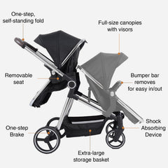 TALENBEEN adjustable seats face parent, easy interaction on outings.