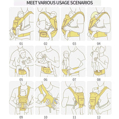 TALENBEEN Baby Carrier six-way carrying options to grow with your baby.