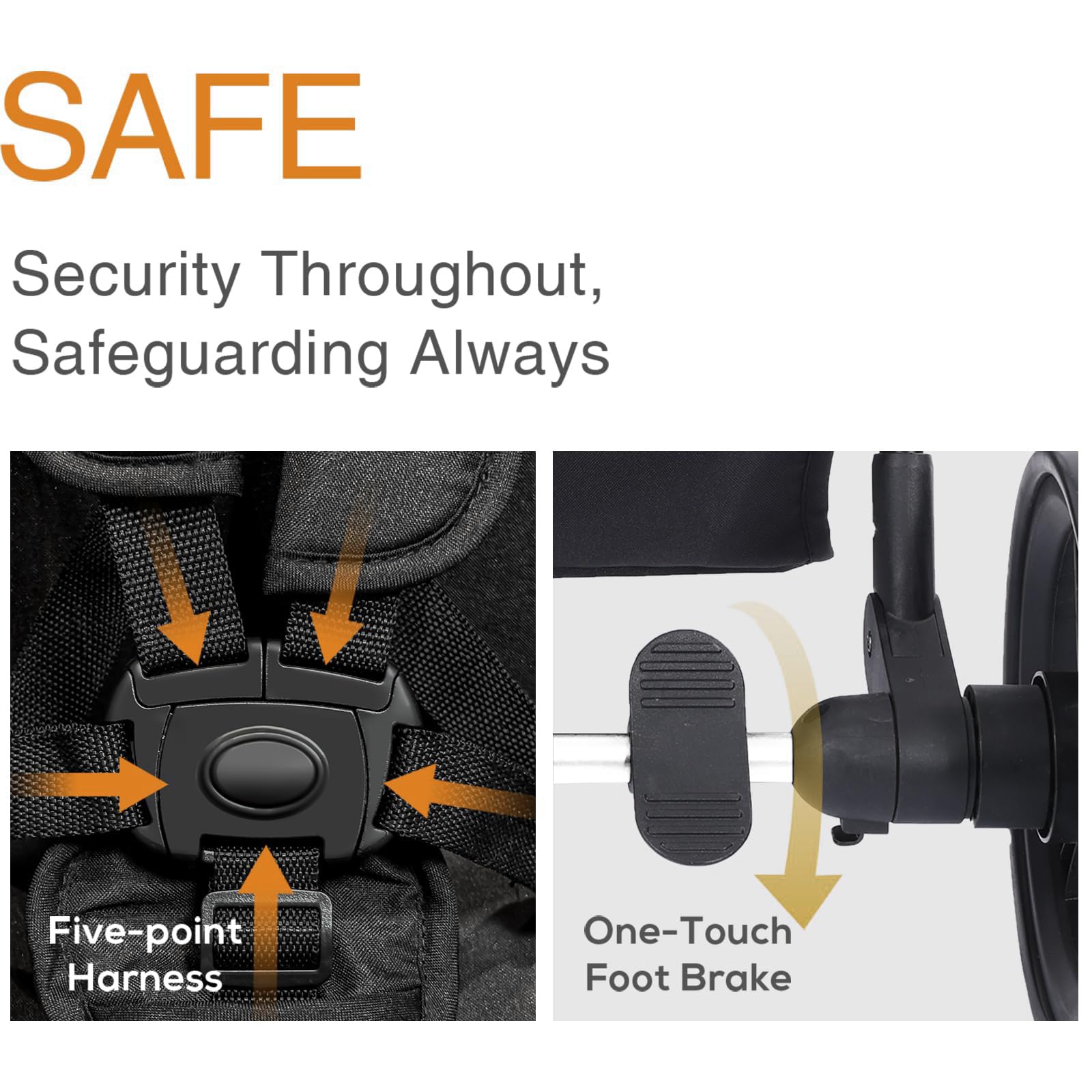 TALENBEEN detachable cup holder and hook, easy access during strolls.