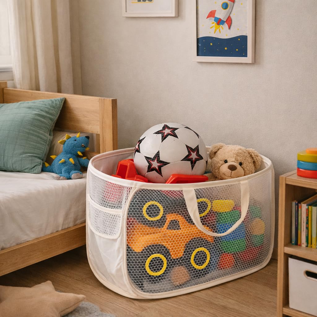 Talisleskye large playroom organizer holding clothes and toys