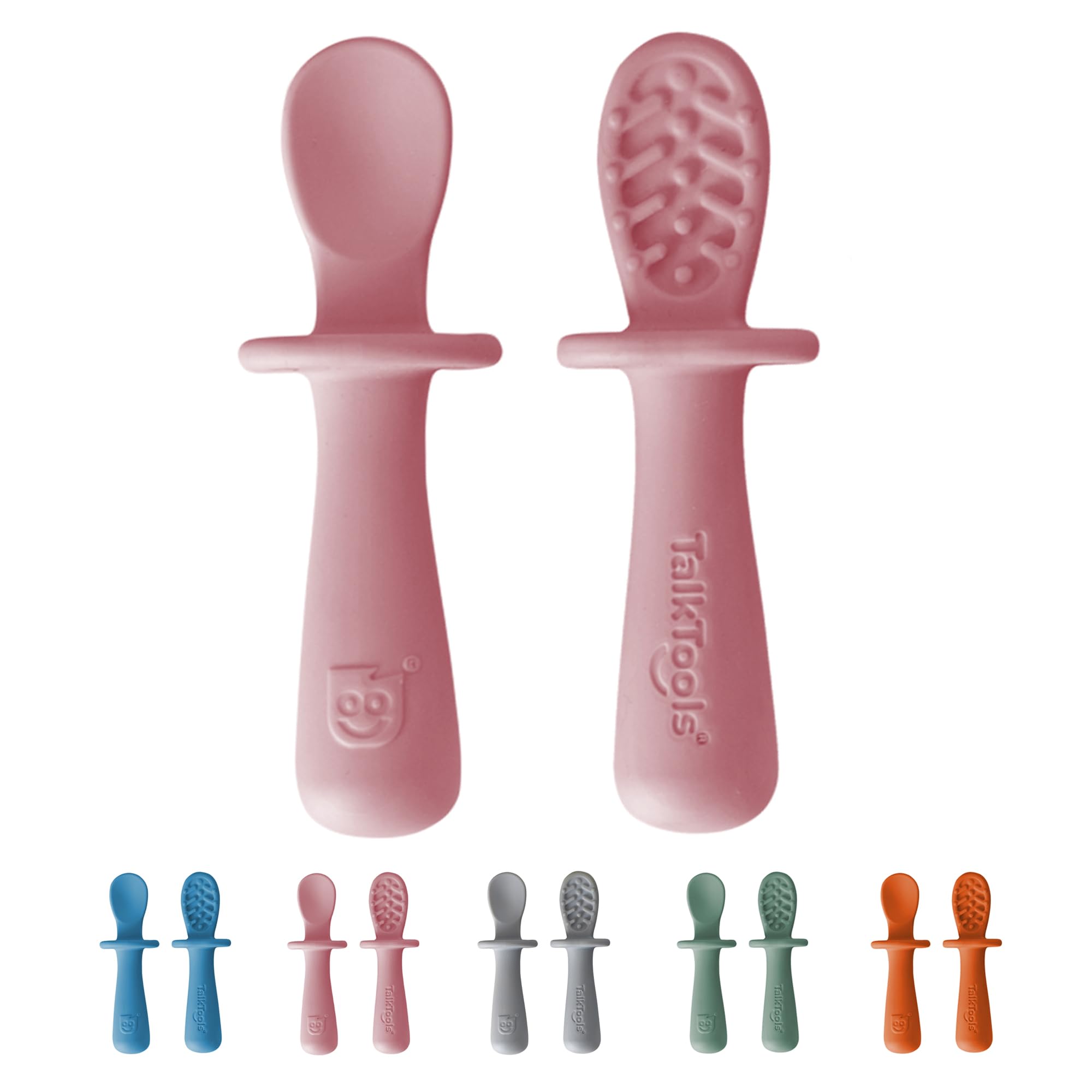 TalkTools ITSY Tiny silicone spoon with anti-slip handle supports confident self-feeding