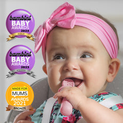 TalkTools ITSY Tiny spoon guard flange helps reduce gag risk during meals