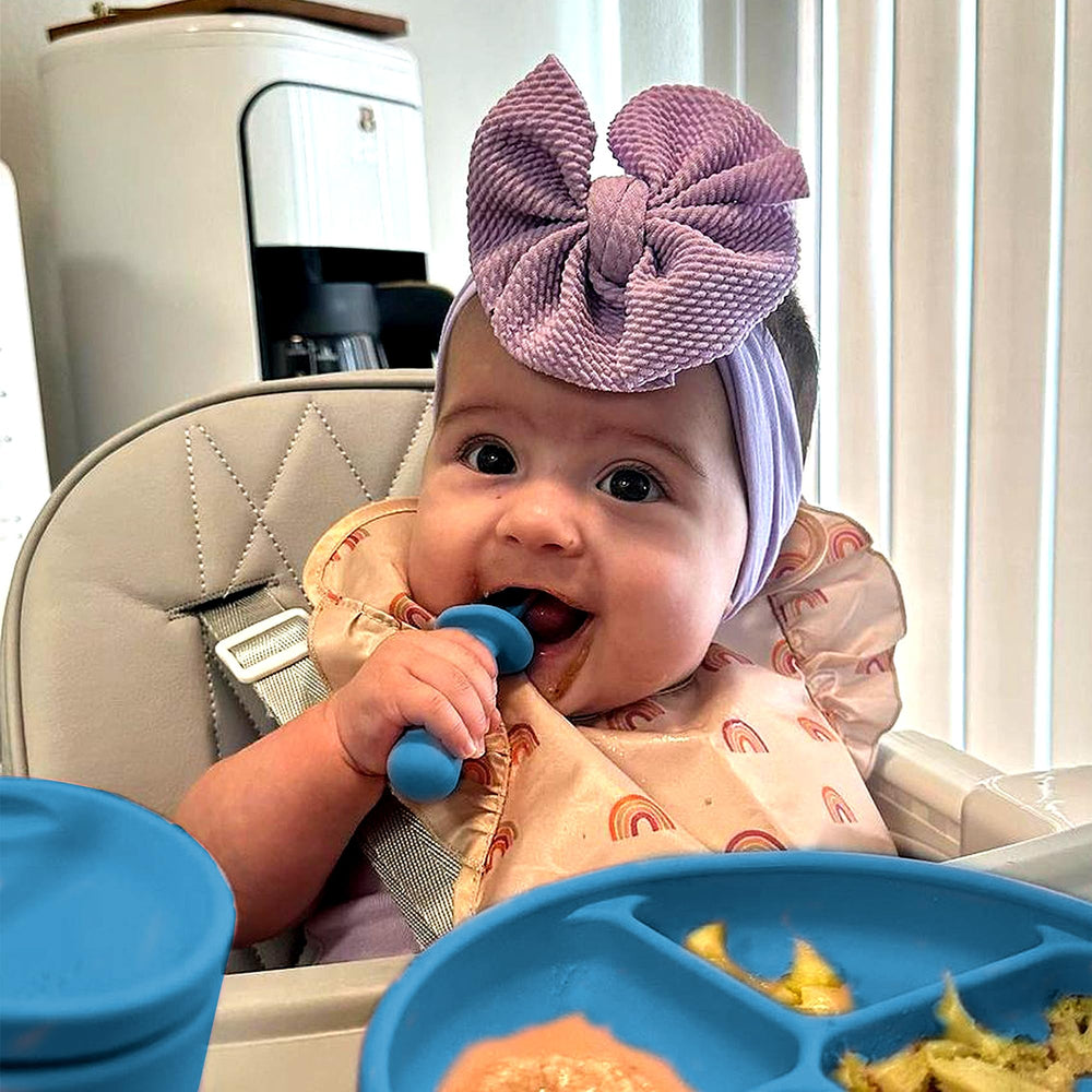 TalkTools ITSY Ocean silicone is dishwasher safe and BPA-free.