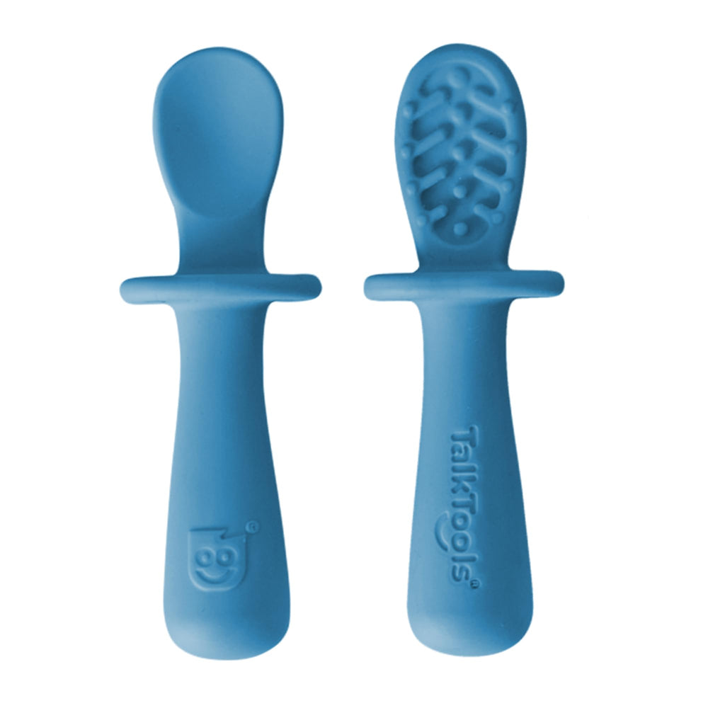 TalkTools ITSY Ocean spoons promote safe, hygienic feeding routines.