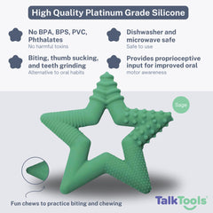 TalkTools Teeny Teether Star dishwasher safe for easy cleaning