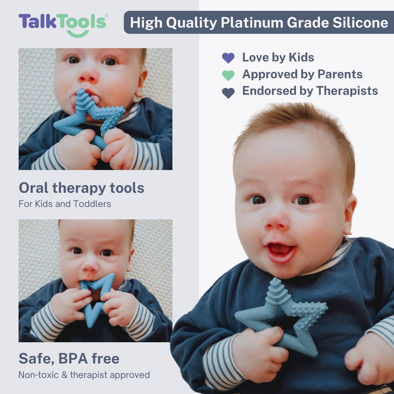 Ocean Teether Star provides independent chewing option during travel