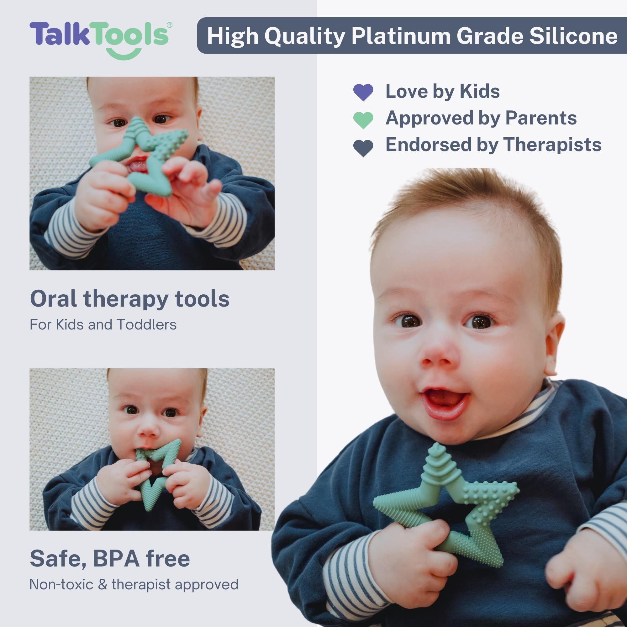 TalkTools Teeny Teether Star texture detail highlights smooth surface