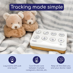 Talli Daily Tracker logs diapers with one touch for easy care reminders.