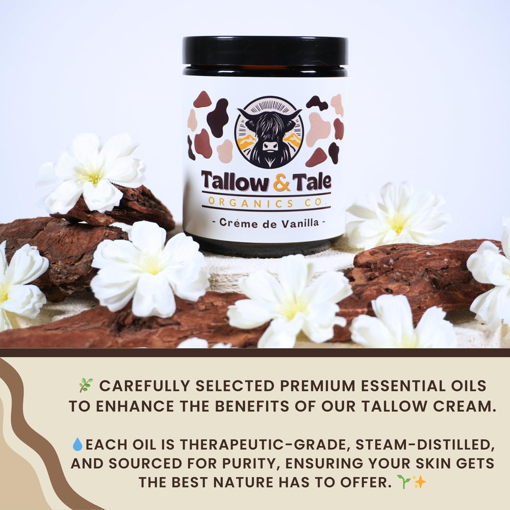 Hands applying Tallow And Tale Créme de Vanilla to the face.