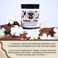 Hands applying Tallow And Tale Créme de Vanilla to the face.