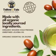 Tallow And Tale skin texture closeup highlights creamy, fast-absorbing hydration.