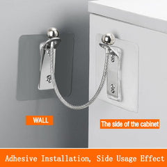 TAMDESG anti-tip straps with self-adhesive bases stabilize tall furniture.