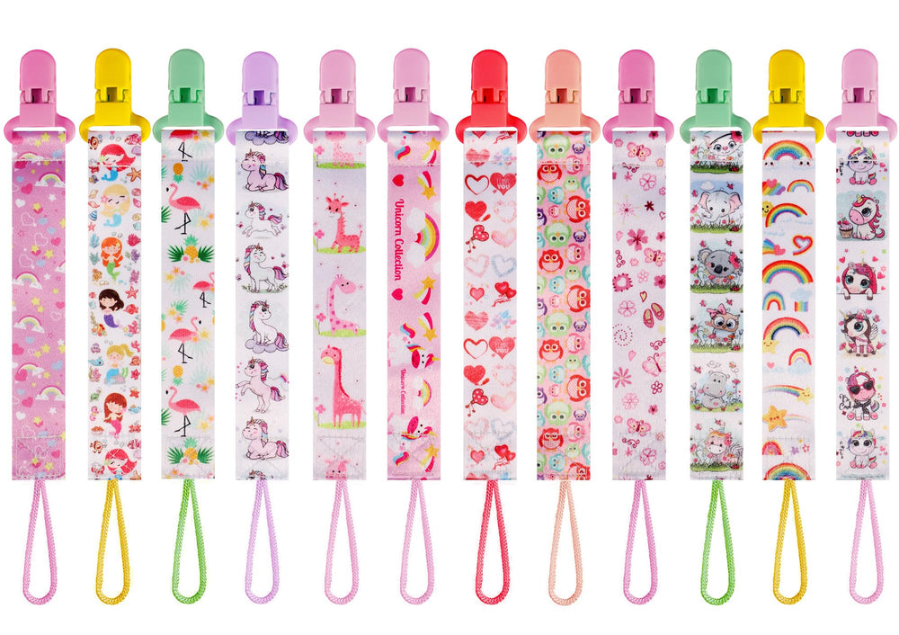 TAMHOO dinosaur-pattern pacifier clip with adjustable strap keeps pacifier within reach and clean.