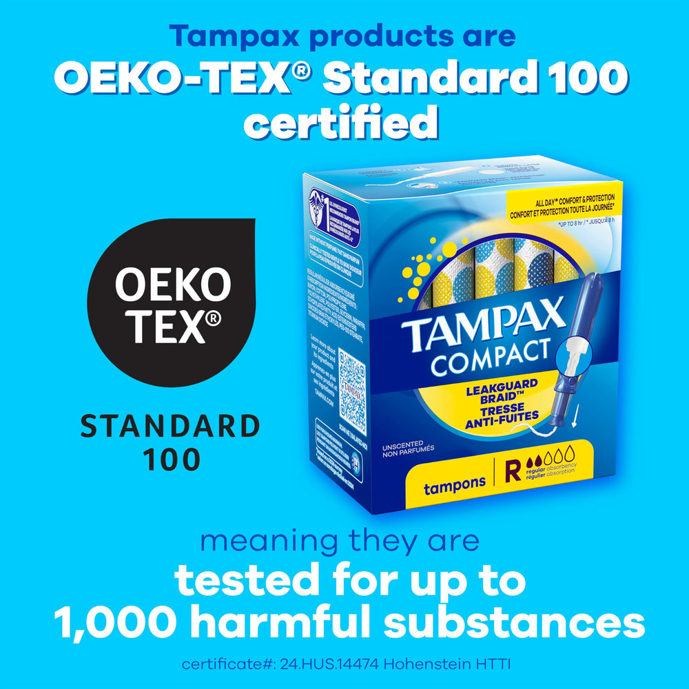 Tampax Compact Pearl smooth removal layer for comfortable days.