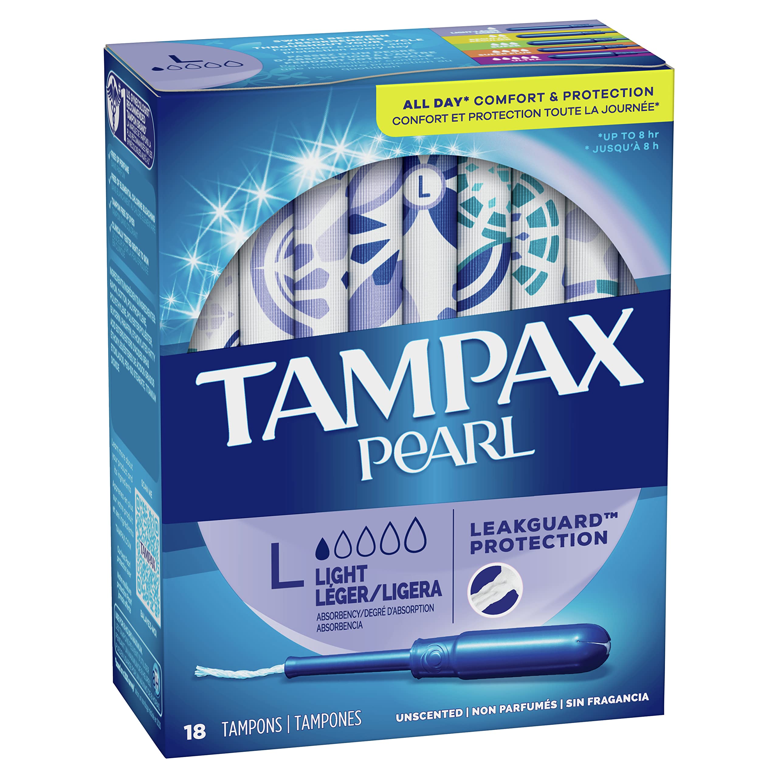 Tampax Pearl compact packaging travels discreetly for on-the-go use
