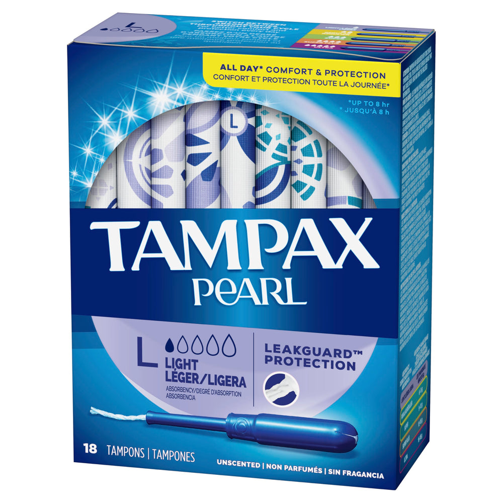 Tampax Pearl light absorbency chosen for lighter flow and daily comfort