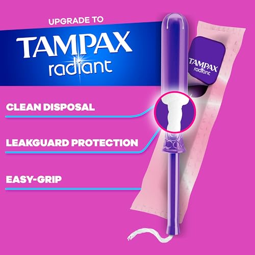 Tampax Pearl packaging display demonstrates easy storage and ready-to-use packs.