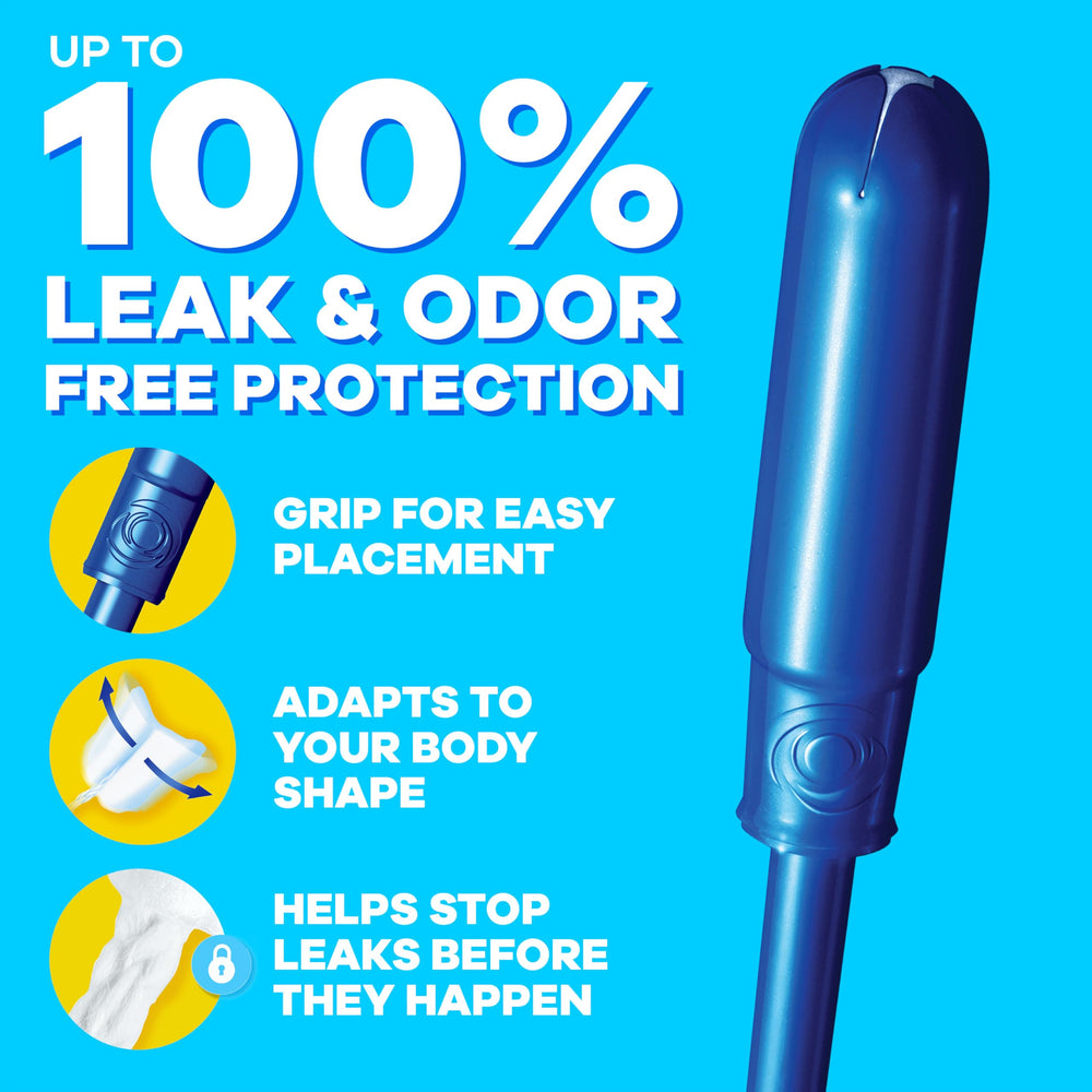 Close-up of Tampax Pearl tampon applicator with Anti-Slip Grip