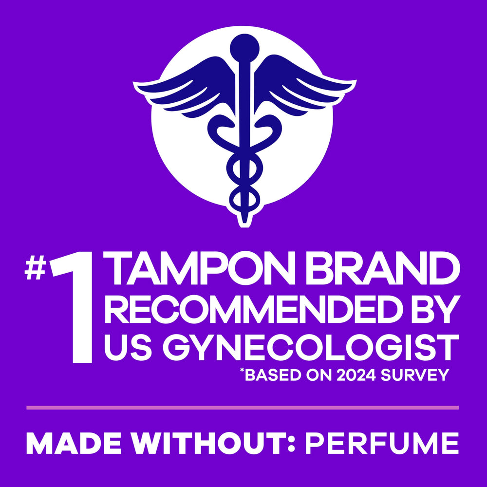 Tampax Radiant unscented packaging front for discreet storage.