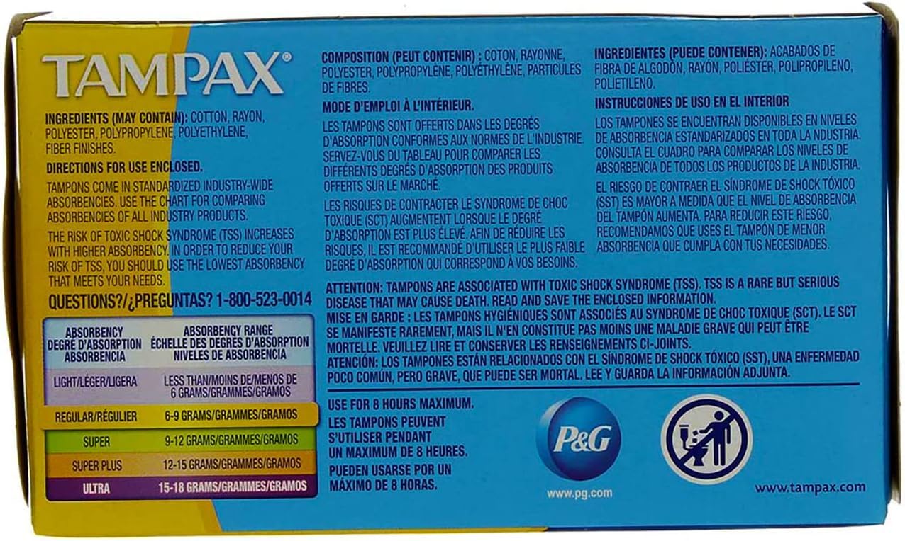 Tampax Regular tampon with flushable applicator shown in close up for easy insertion