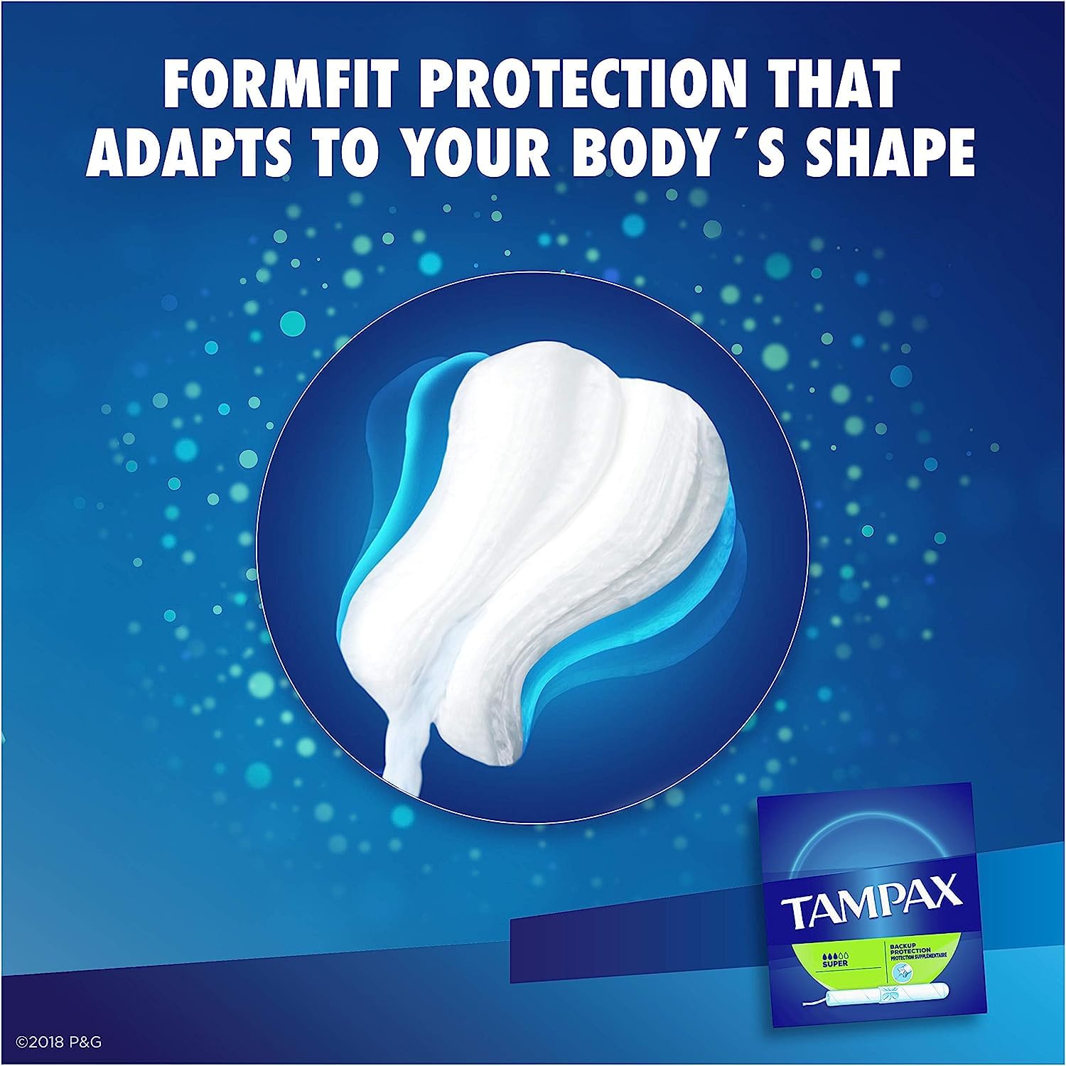 Tampax 80ct box opened showing inner packaging