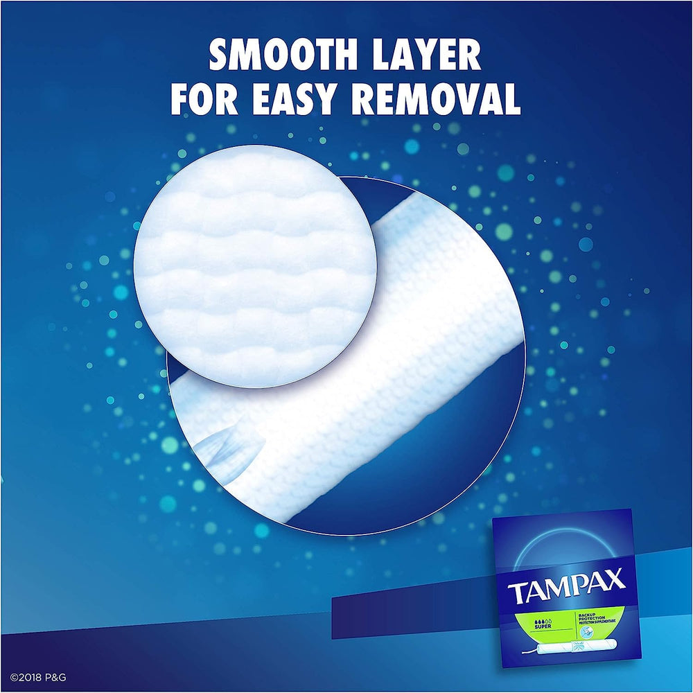 Tampax 80ct shelf presentation with brand logo