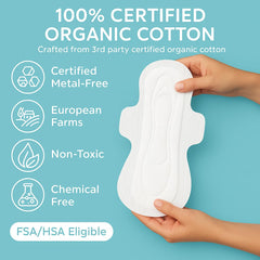 Tampon Tribe pad with wings ensures secure placement and reduced leaks.