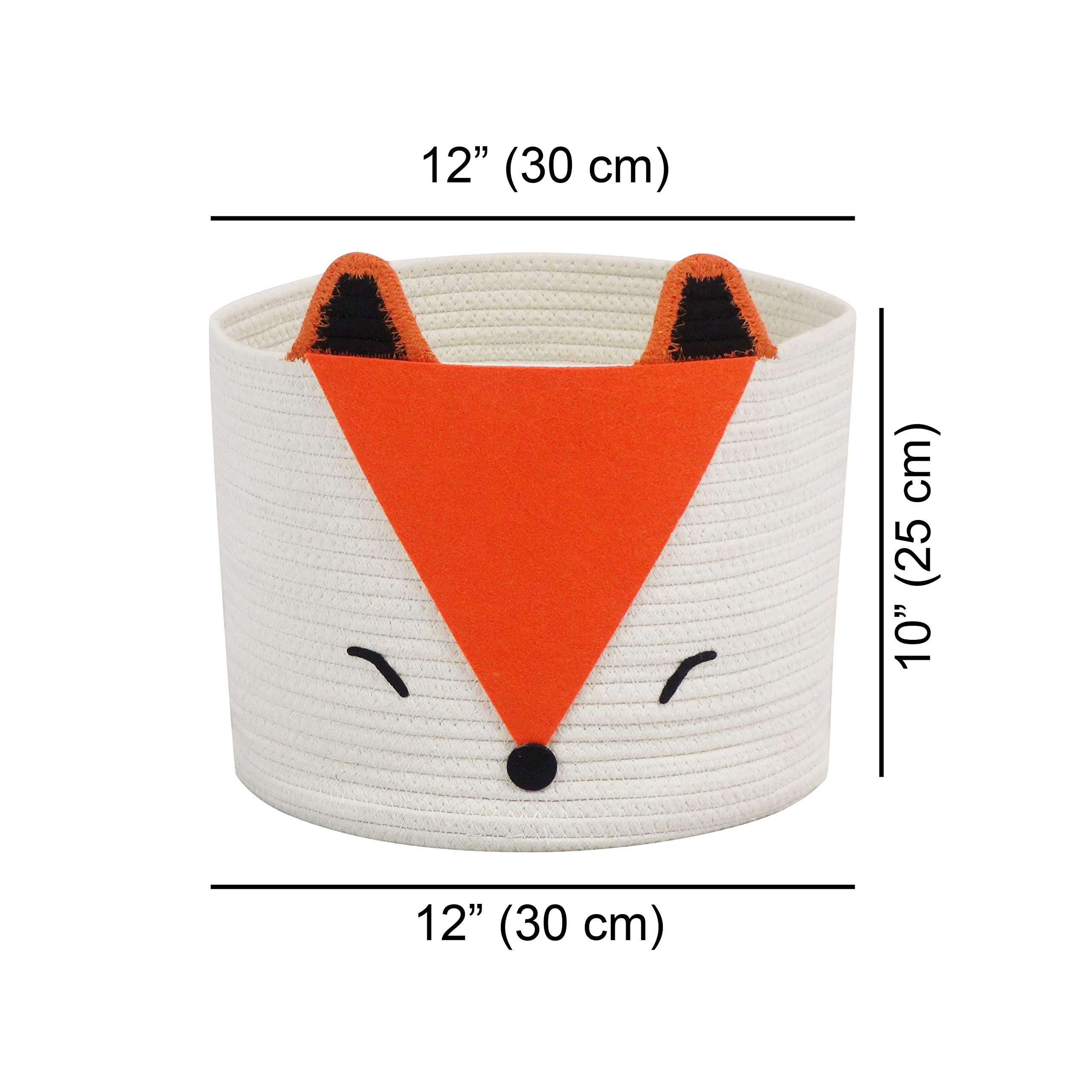 T&T Homewares Orange Fox Storage Basket stands by itself when empty for easy placement.