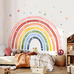Tanlaby rainbow wall stickers six-sheet set brightens a nursery decor