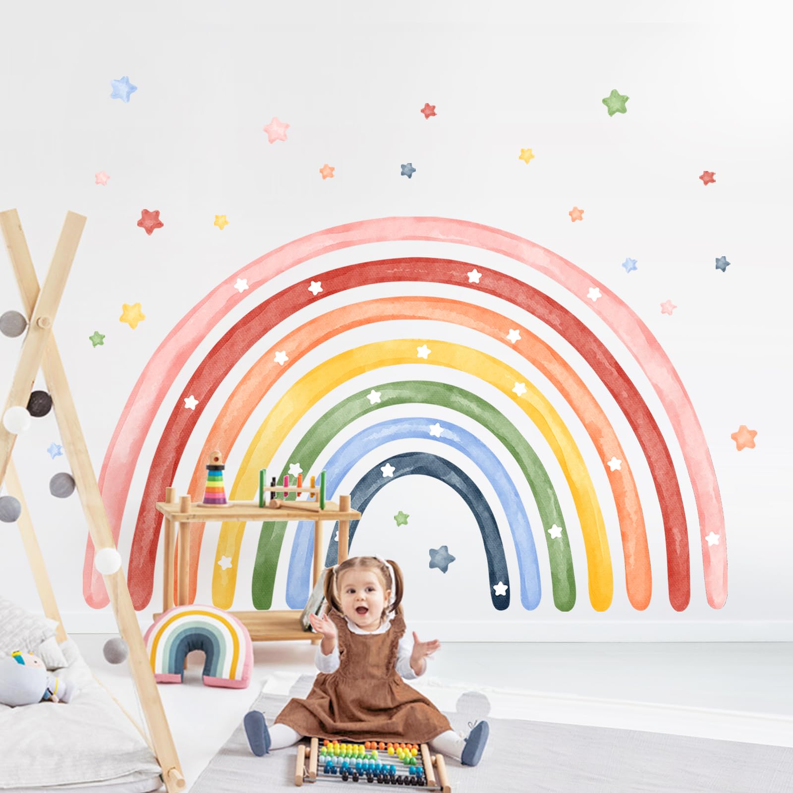 Tanlaby watercolor stars and dots detail adds whimsy to kids' room