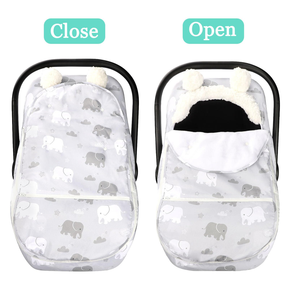 Tanofar elephant-themed baby accessories pair with Minky blanket and crib sheets