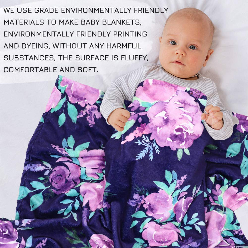 TANOFAR baby blanket purple hues with dot-back detail.