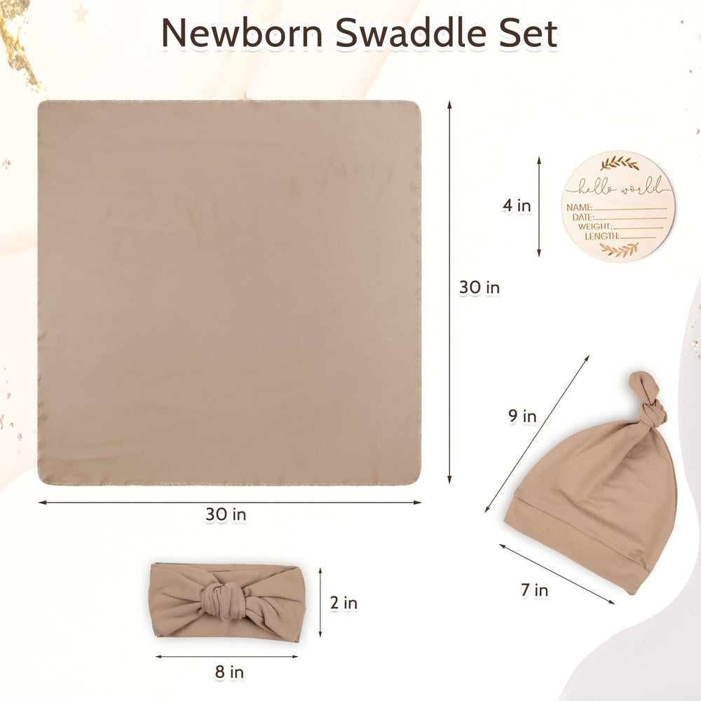 Tanofar brown baby bow with elastic adapts to different head sizes.