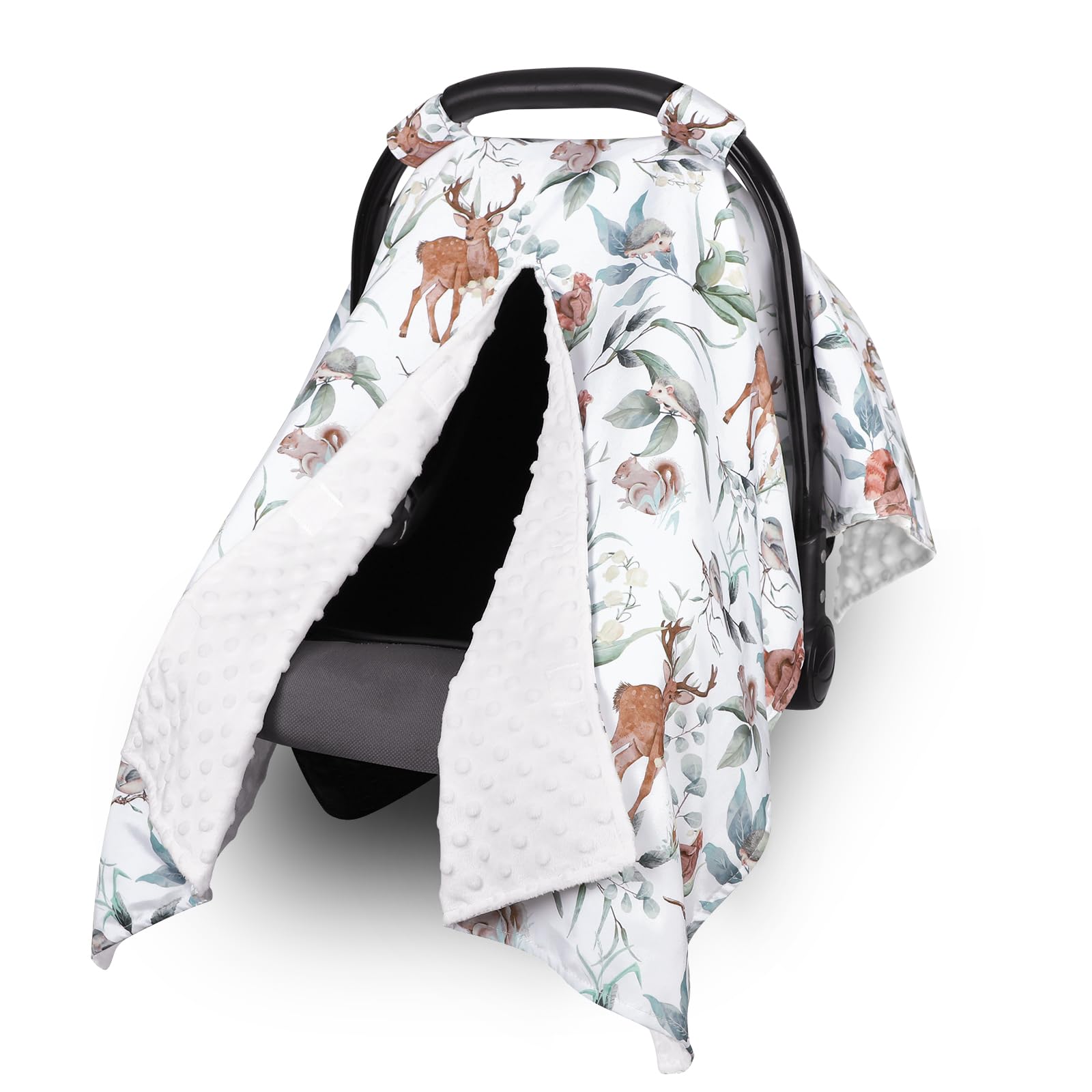 TANOFAR baby car seat canopy offers 360° protection from sun and wind for peaceful naps.