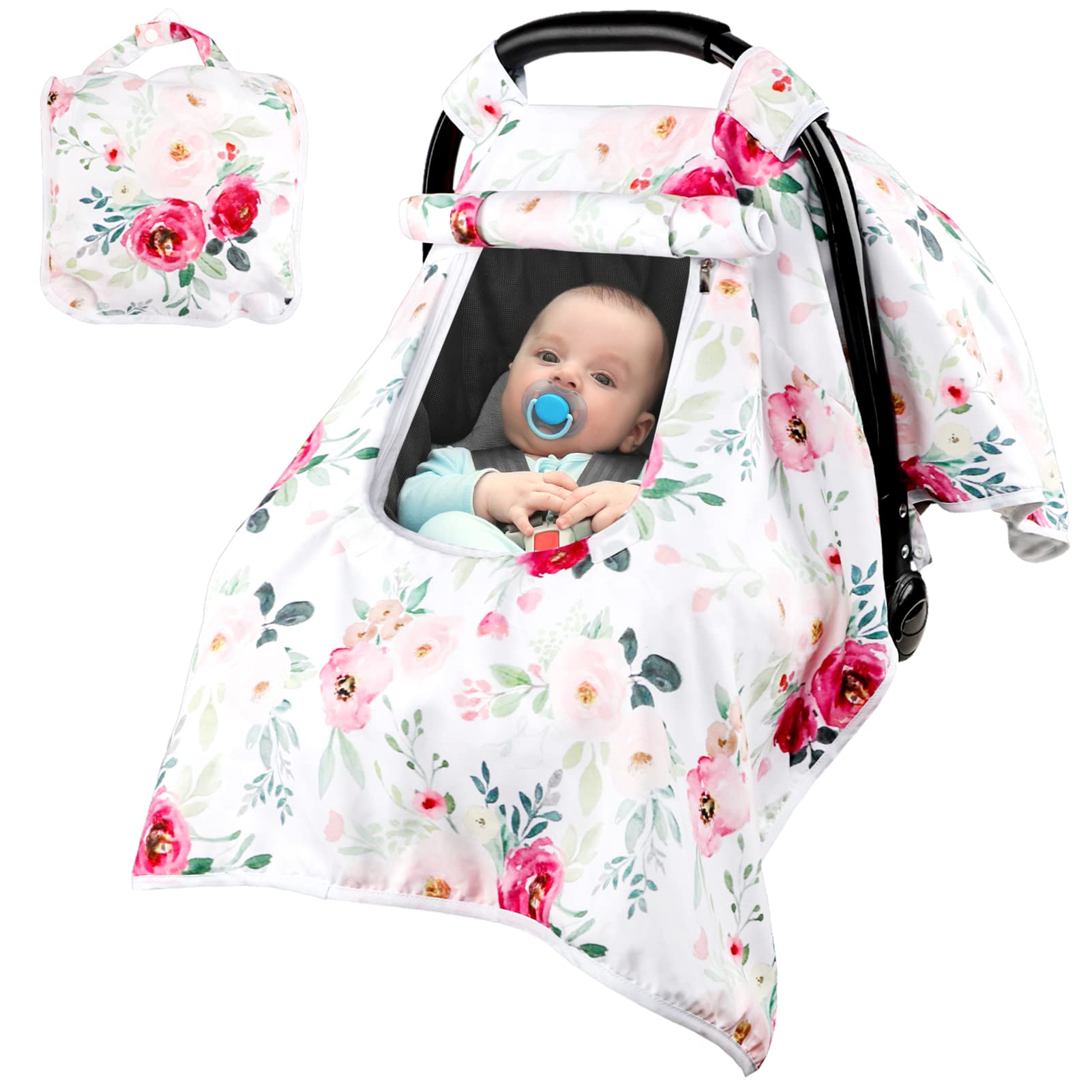 Tanofar baby-car-seat-cover-soft-material keeps your baby snug on the go.