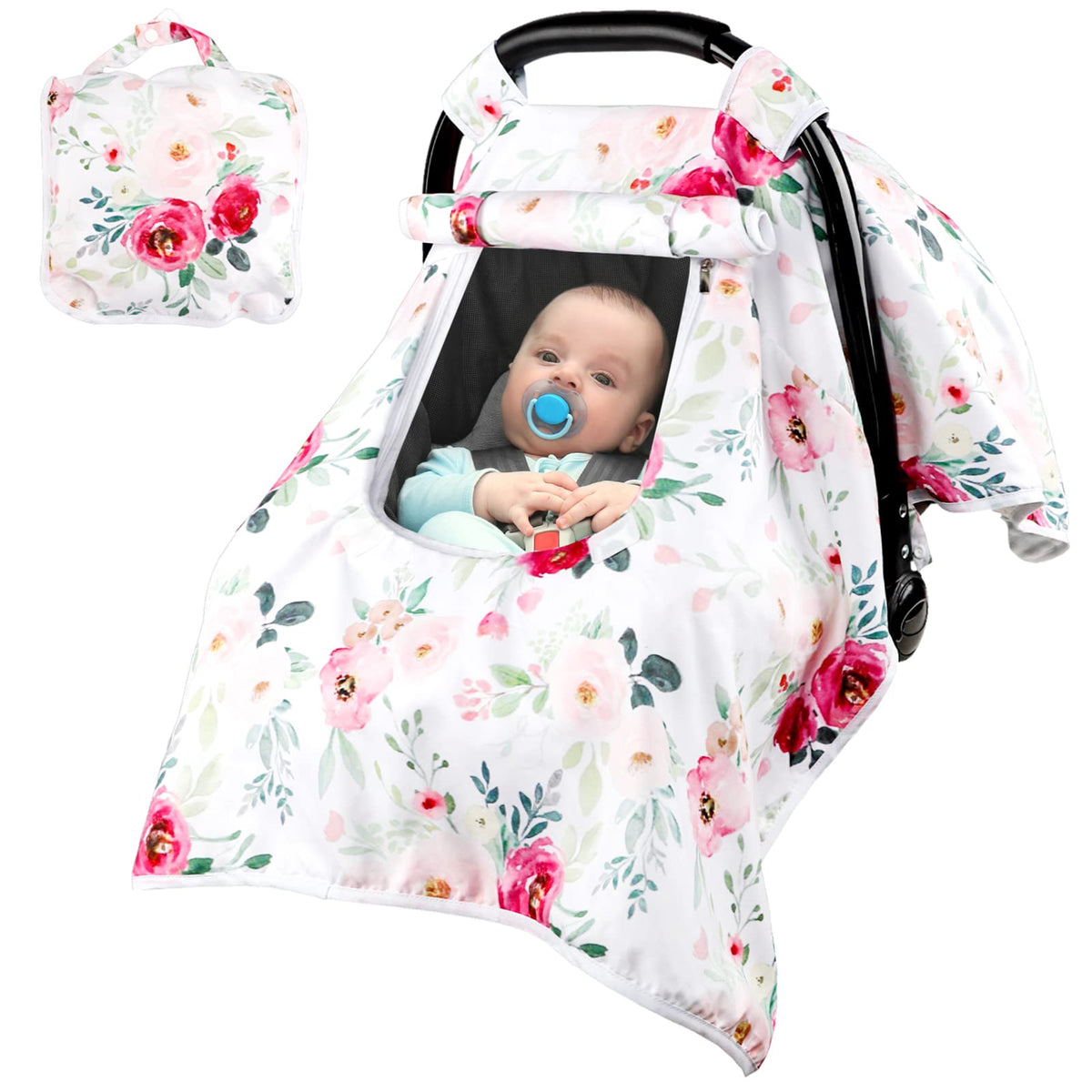 Tanofar baby-car-seat-cover-soft-material keeps your baby snug on the go.