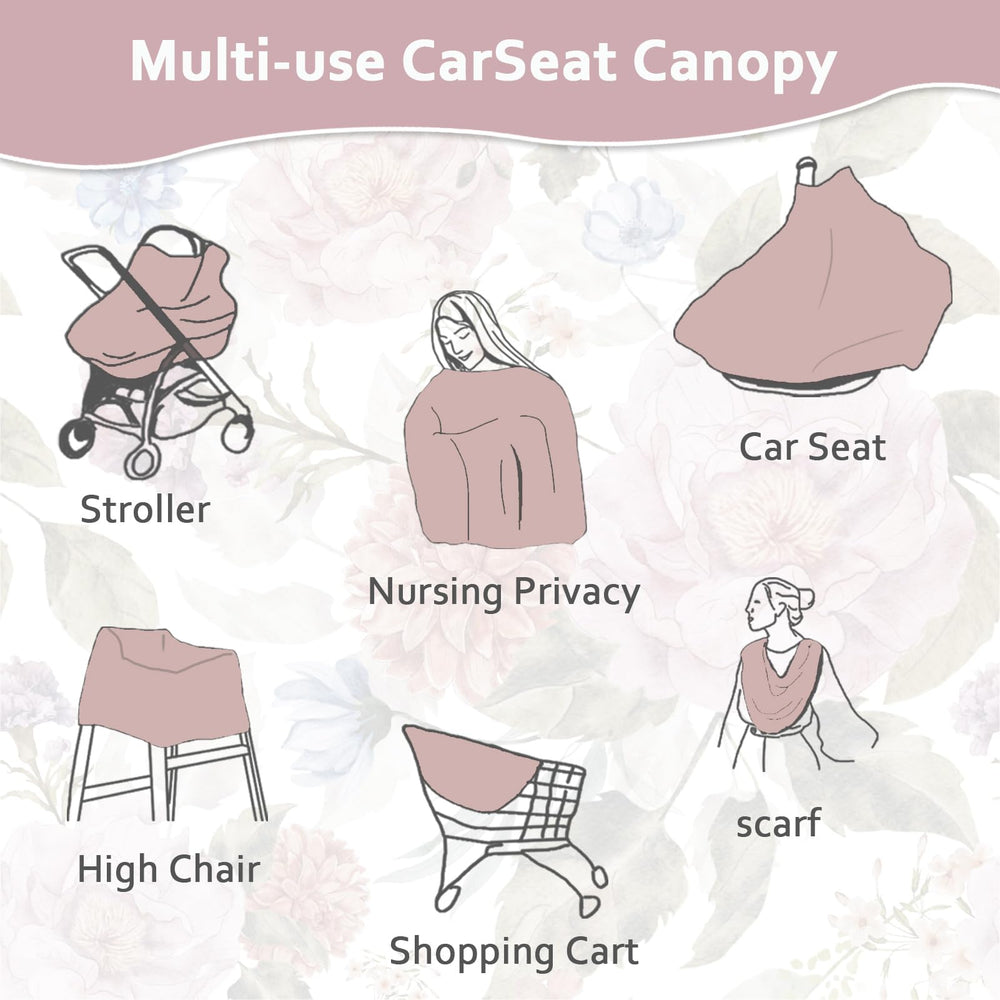 TANOFAR car-seat canopy peony ventilation while shielding wind and light.