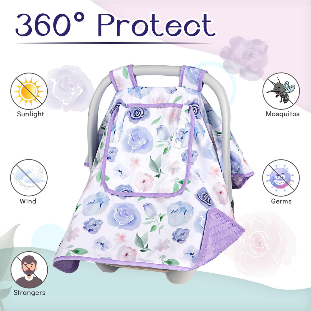 TANOFAR carseat cover with zipper peep window for quick check-ins