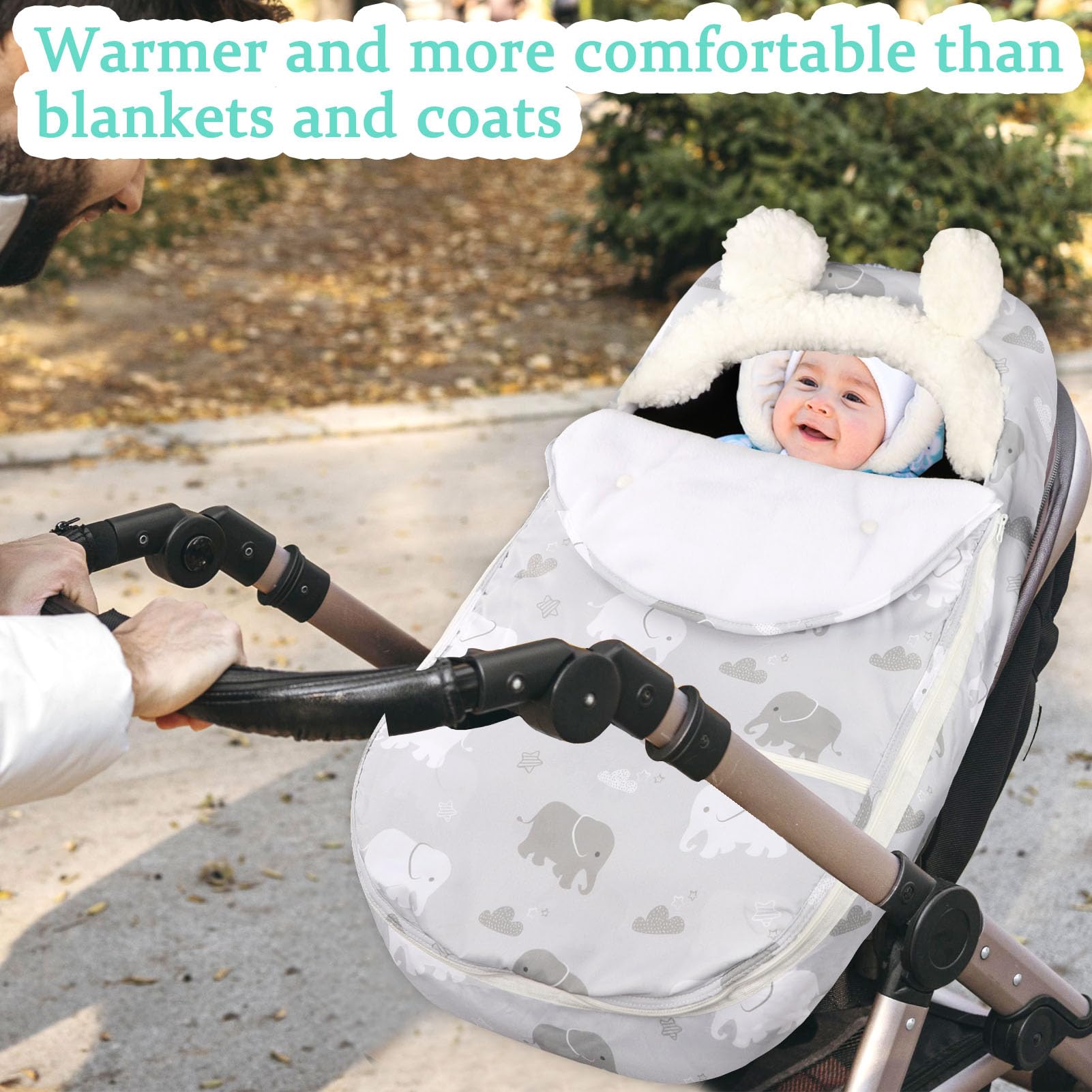 Tanofar elephant canopy with head opening lets baby watch the world