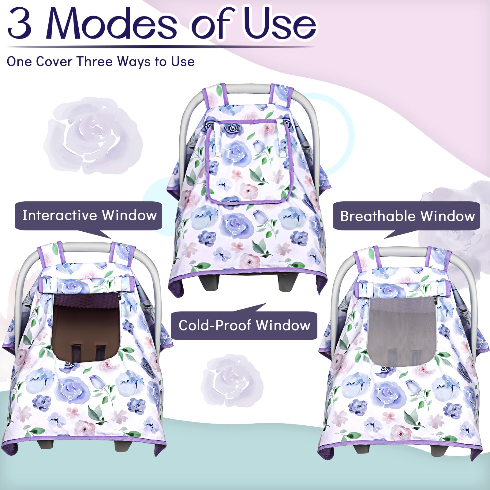 TANOFAR full-coverage canopy protects baby from rain, wind, and glare