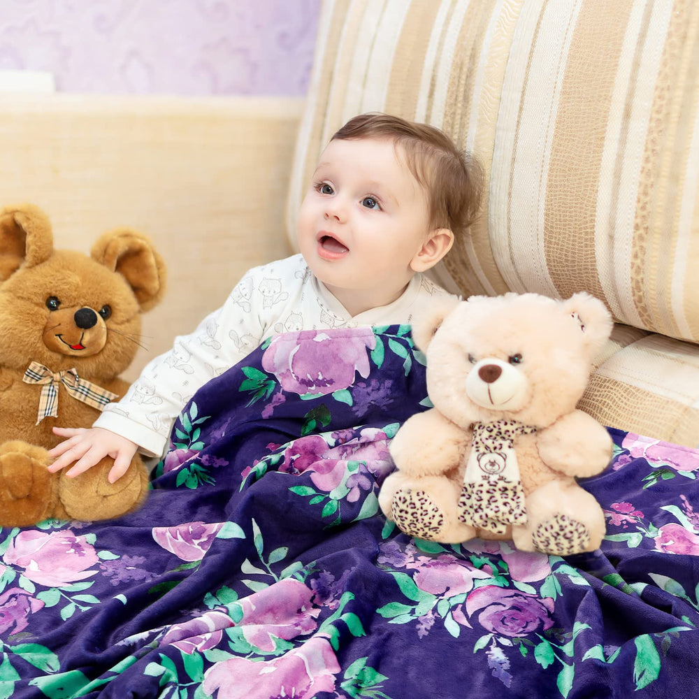 TANOFAR Minky blanket in nursery decor with purple florals