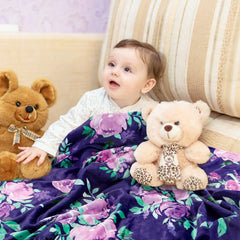 TANOFAR Minky blanket in nursery decor with purple florals