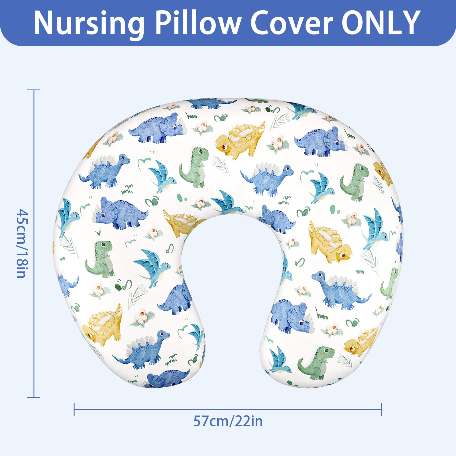 TANOFAR nursing pillow cover features easy-on, easy-off design for quick changes.