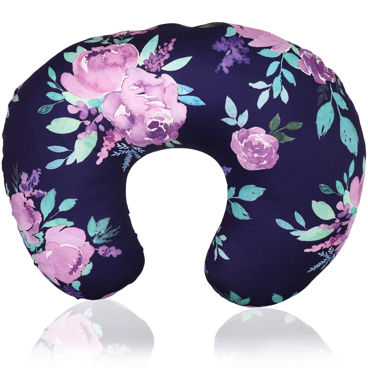 TANOFAR purple floral nursing pillow cover with soft fabric for baby’s comfort