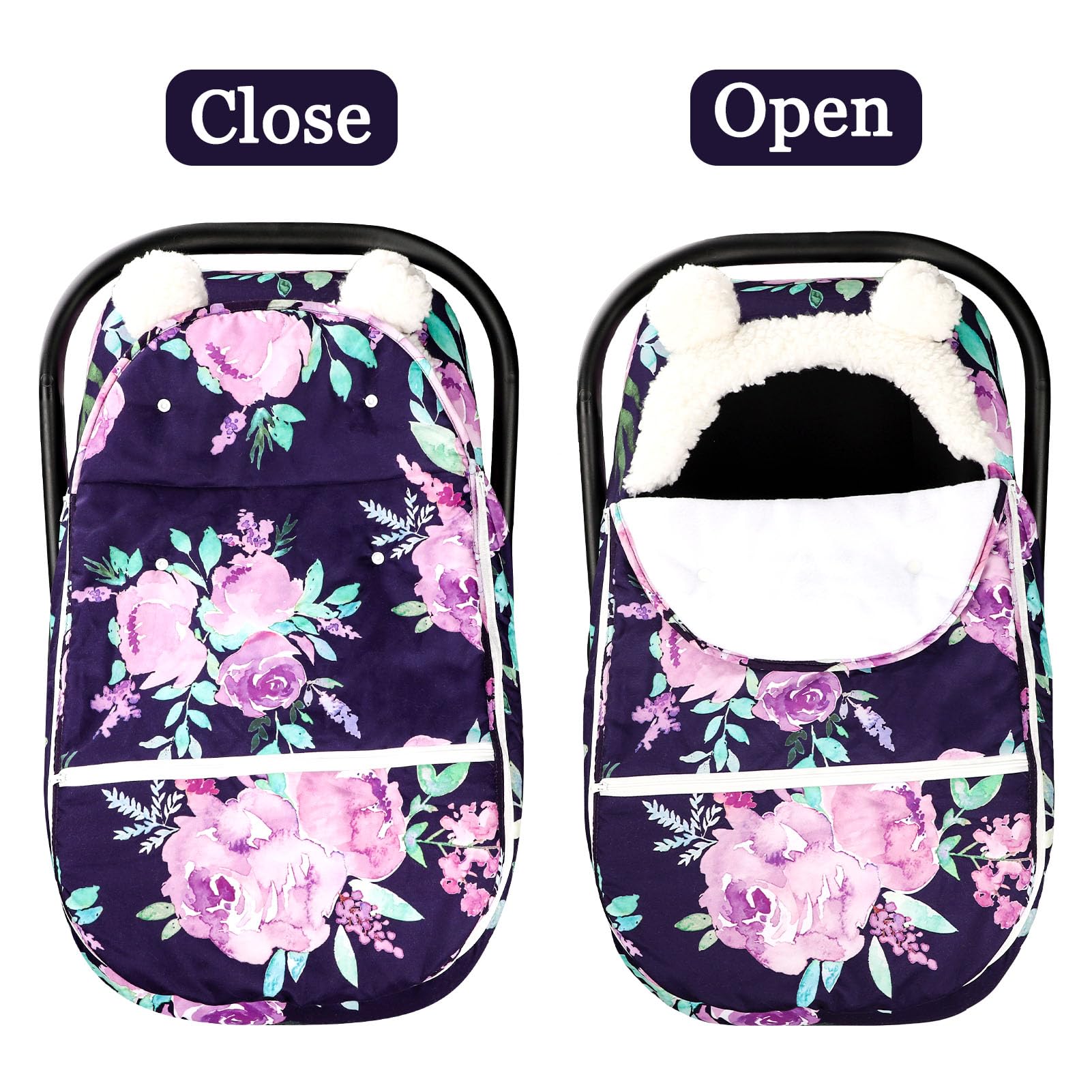 TANOFAR purple flower-themed insert compatibility closeup shows versatile use with accessories