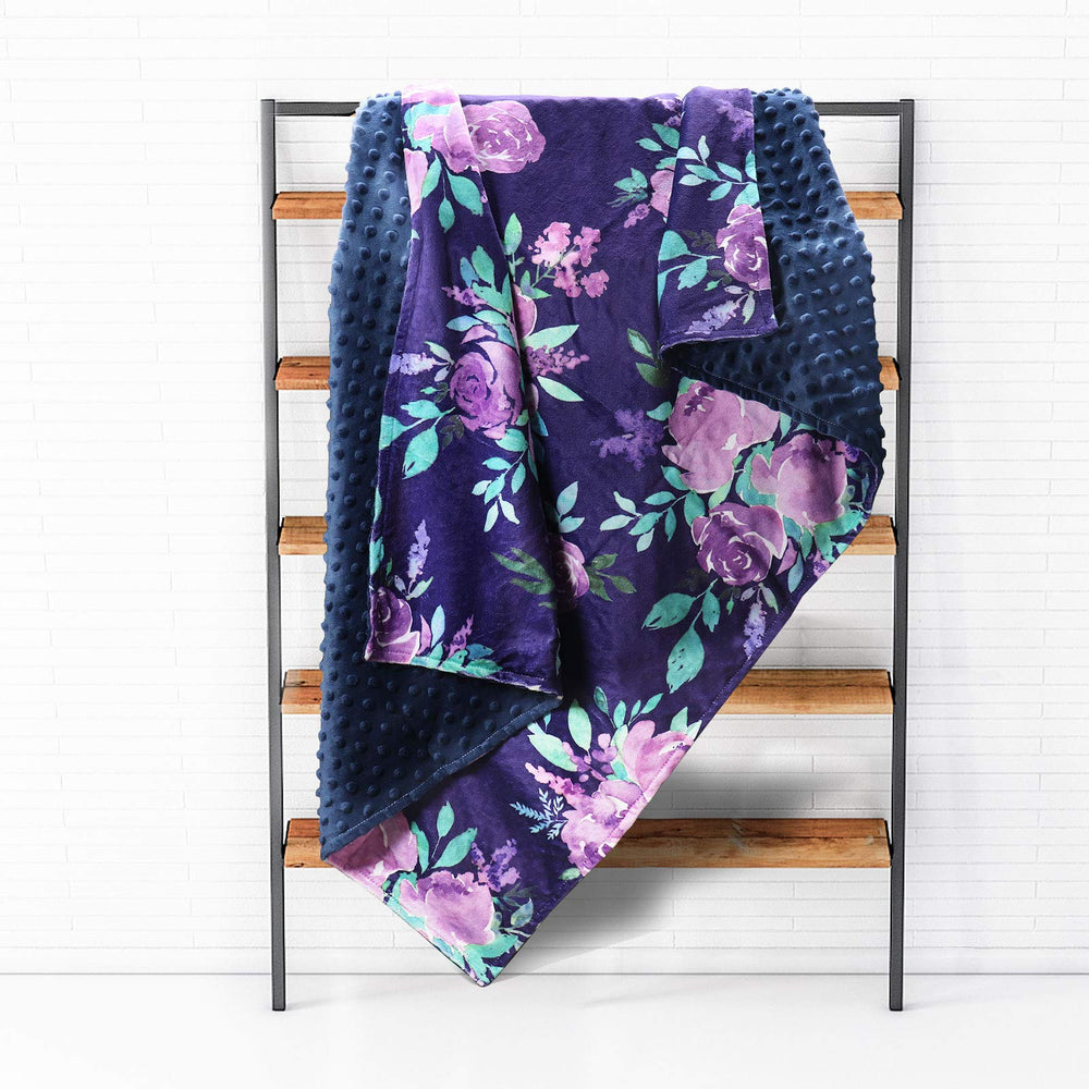 TANOFAR Purple watercolor floral blanket for nursery warmth and comfort.