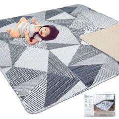 TANOSHII baby play mat folds compactly for easy transport and storage