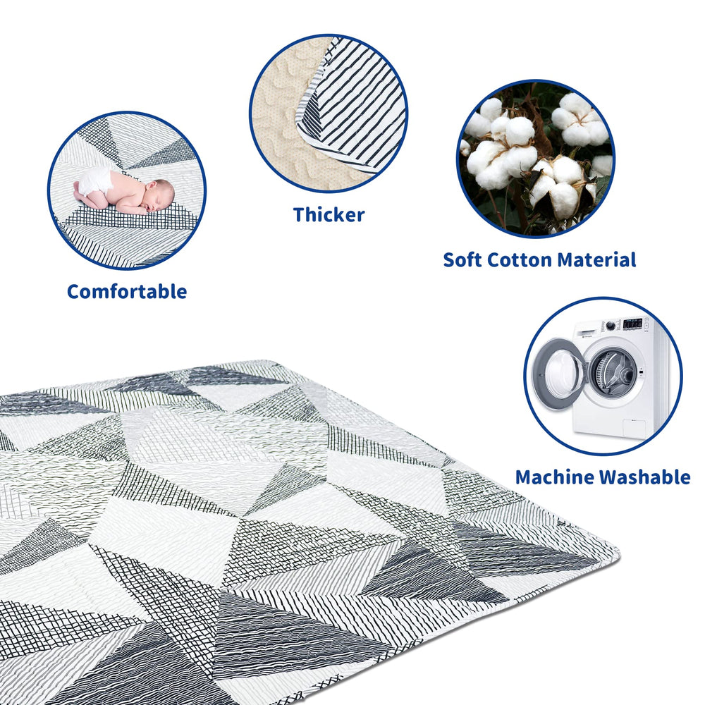 TANOSHII Baby Play Mat non-slip bottom provides stable footing during crawl sessions.